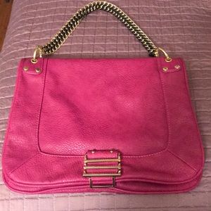 Fuschia Chain Strap Satchel